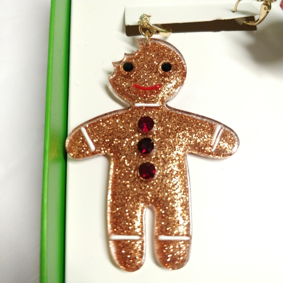 NEW Betsey Johnson Large Gingerbread Kid Earrings - Picture 2 of 7